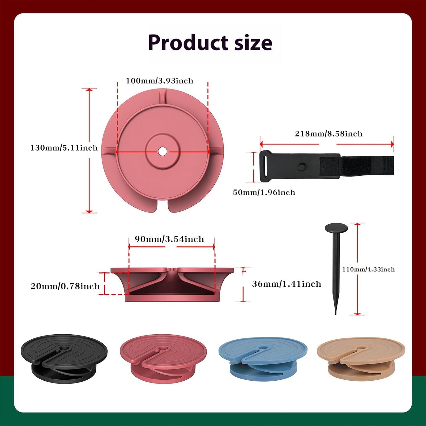 Outdoor wine glass holder - with adjustable strap - silicone material - red glass holder with steel - suitable for camping - beach picnics