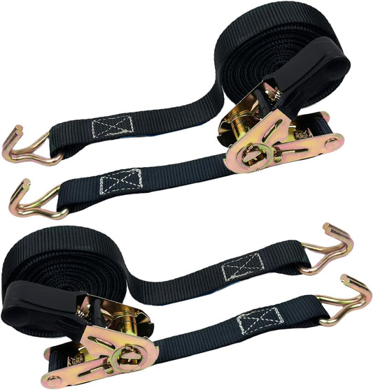 Ratelspanband 2-pack, 800 kg spanband, 6 m x 25 mm ratelspanband, hook spanband for motorcycle, car, trailer, truck and home