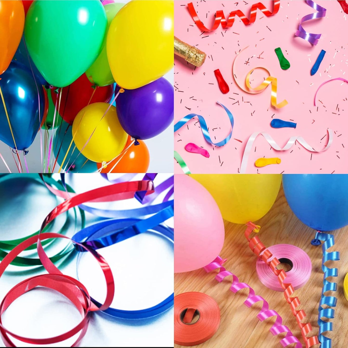 Set of 5 mm wide curly ribbon, 12 rolls of balloon curly ribbon, 12 colours curly balloon string, wrapping paper, ribbon, string, party ribbon, wedding, DIY, holiday crafts (10 m/roll)