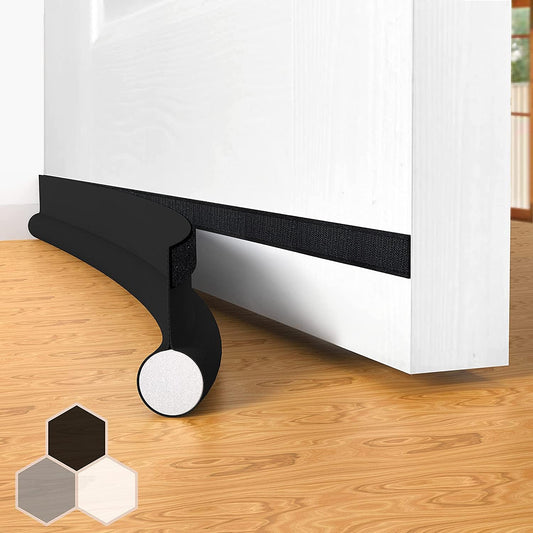 Door stopper, draft excluder, draft excluder, 37 inch, cuttable, draft excluder, insulator, sound insulation, heat insulation, insulation, insect repellent, suitable for indoor and outdoor doors, 1 pack, black.