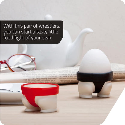 Egg Cup Holder – Egg Cup Holder (2-pack) | Egg Cups for soft-boiled and hard-boiled eggs - Fun sumo design - Great kitchen gift and breakfast helper