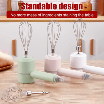 Handheld cordless electric blender - comes with 3 accessories - portable multi-functional food blender - can be used to blend eggs, whip cream, and chop garlic.