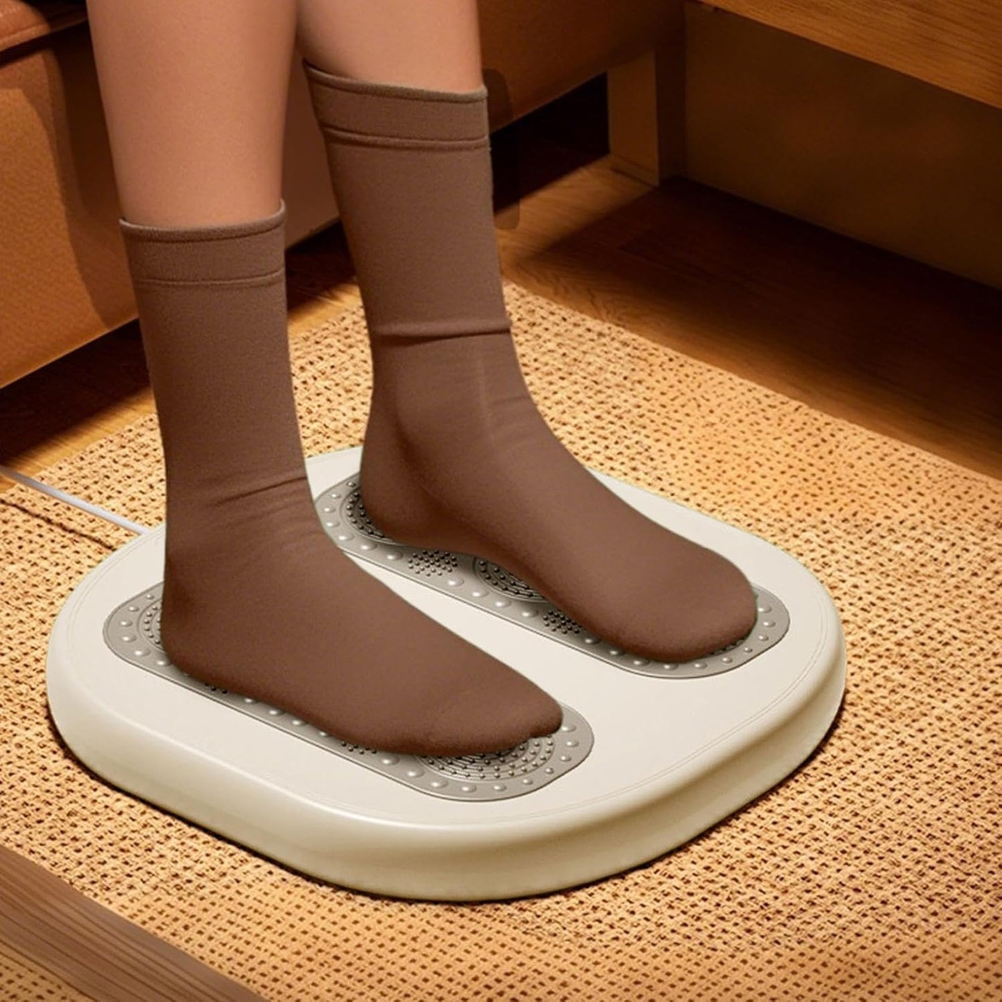 Foot warming cushion - Electric foot warming cushion - Foot warmer - 3 temperature settings - Built-in 6 manual massage heads - Suitable for home, office and dormitories - Warming cushions (green)