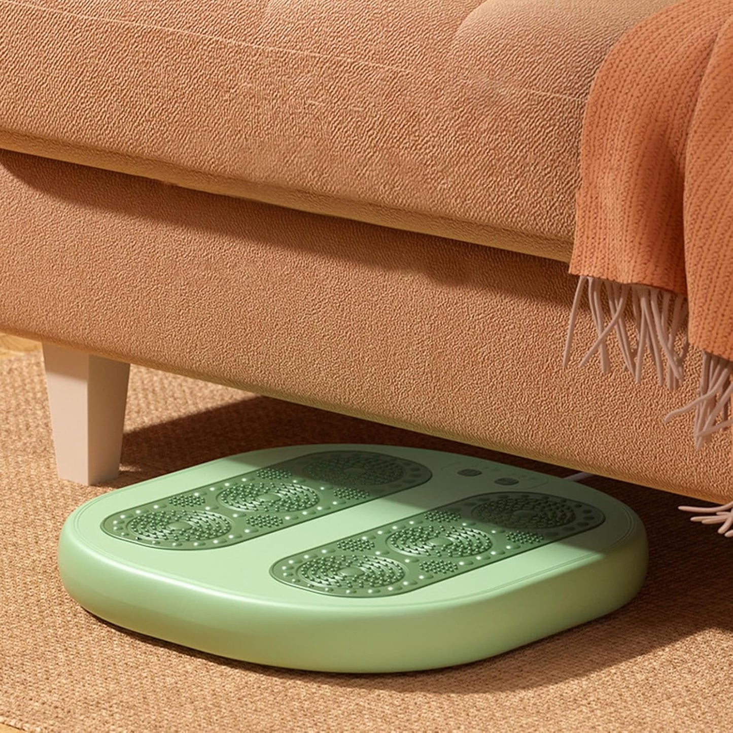 Foot warming cushion - Electric foot warming cushion - Foot warmer - 3 temperature settings - Built-in 6 manual massage heads - Suitable for home, office and dormitories - Warming cushions (green)