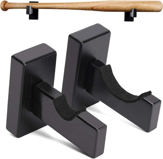 Display standard - Black - Baseball bat display standard - Baseball bat holder - Wall mounting - Horizontal baseball bat standard - Baseball bat holder - 2 pieces - Black.