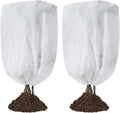 Plant frost protection - cold cover - plant cover - with drawstring and zip - 2-pack - 120 * 180 cm - white - for outdoor plants - shrub pots - plants - winter.