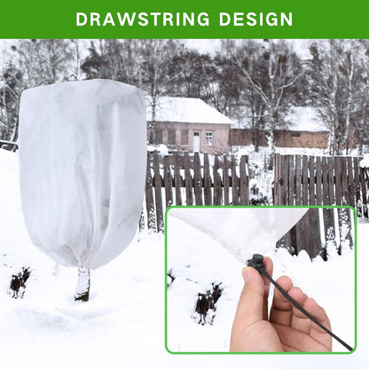 Plant frost protection - cold cover - plant cover - with drawstring and zip - 2-pack - 120 * 180 cm - white - for outdoor plants - shrub pots - plants - winter.