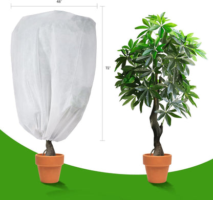 Plant frost protection - cold cover - plant cover - with drawstring and zip - 2-pack - 120 * 180 cm - white - for outdoor plants - shrub pots - plants - winter.