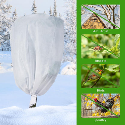 Plant frost protection - cold cover - plant cover - with drawstring and zip - 2-pack - 120 * 180 cm - white - for outdoor plants - shrub pots - plants - winter.