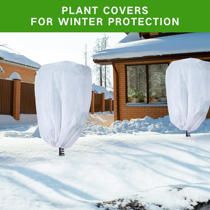 Plant frost protection - cold cover - plant cover - with drawstring and zip - 2-pack - 120 * 180 cm - white - for outdoor plants - shrub pots - plants - winter.