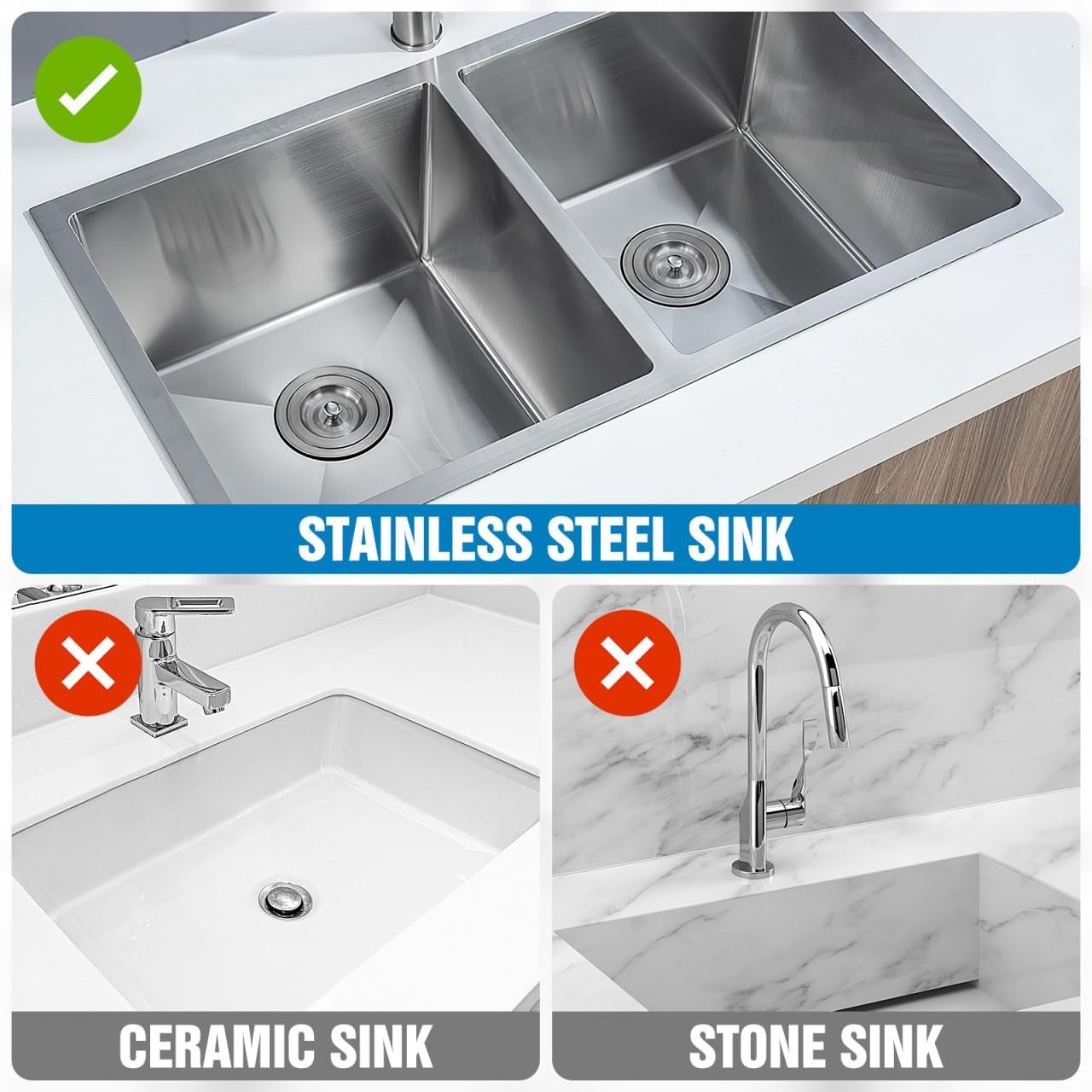Sponge Holder - Stainless Steel - Magnetic - Kitchen Sink Sponge Drying Rack - 1 piece - Easy to install - No drilling required - Suitable for kitchens and bathrooms