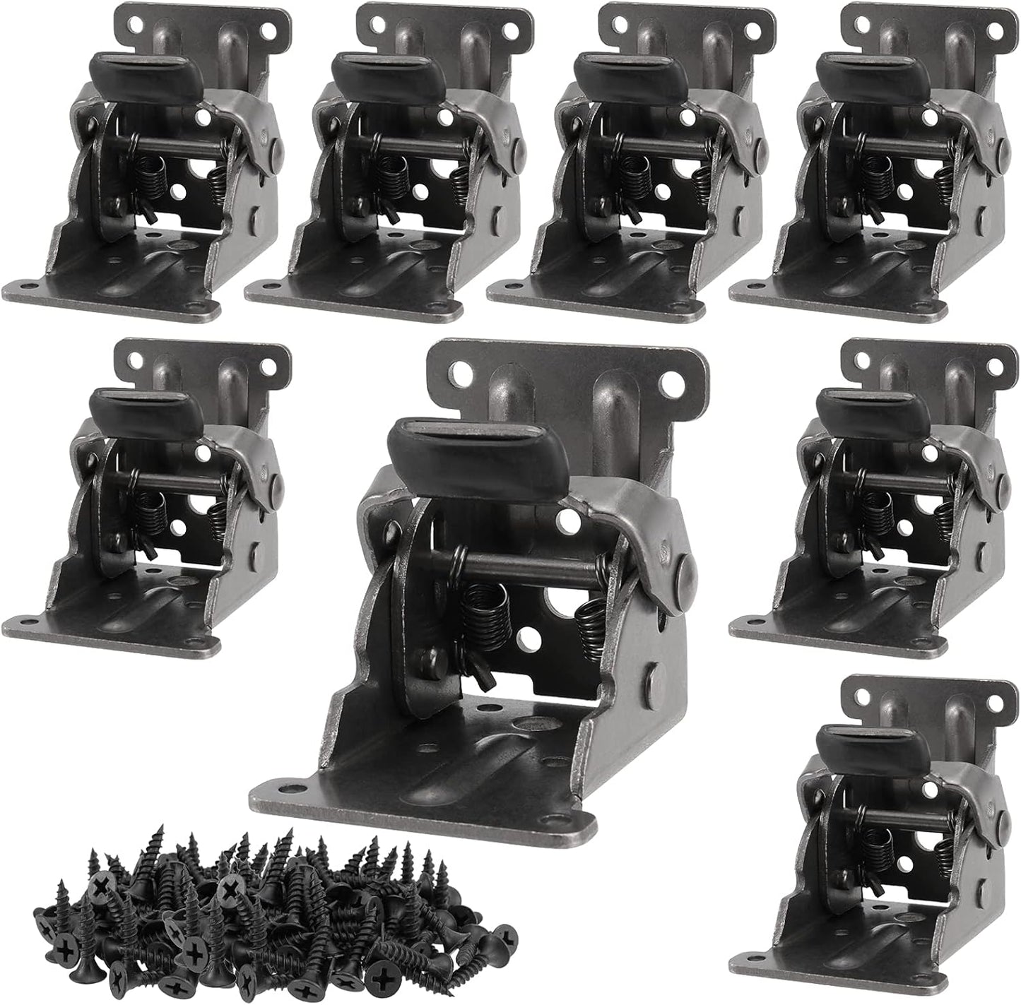 Table hinge - Folding hinge - 0-90 degree foldable - 8-pack - Lockable hinge - Lockable extension support bracket - with 64 screws, black.