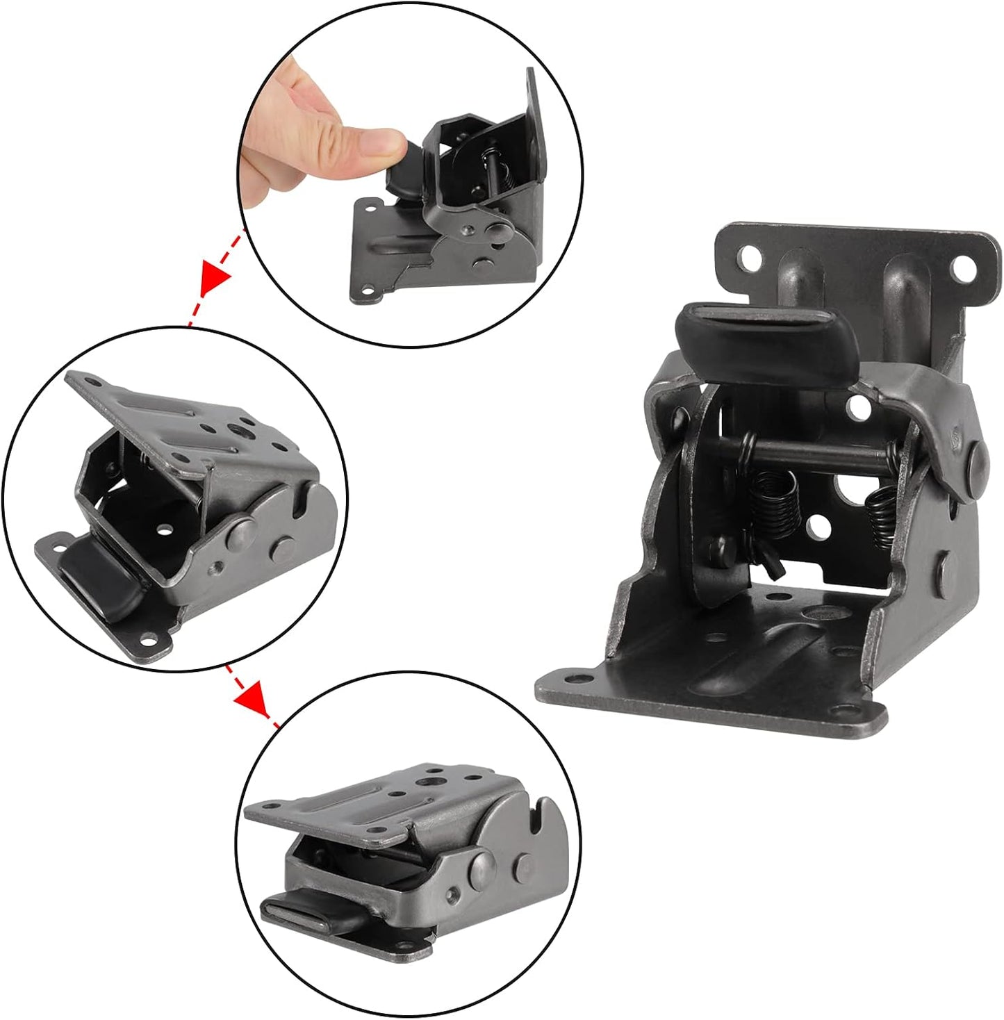 Table hinge - Folding hinge - 0-90 degree foldable - 8-pack - Lockable hinge - Lockable extension support bracket - with 64 screws, black.