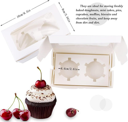 Cupcakedozen - With paper - 30 pieces - with 2 paper holders - Cupcake cases - Cake boxes - for birthday parties - Celebrations - Baking supplies - 16*9*7.5cm