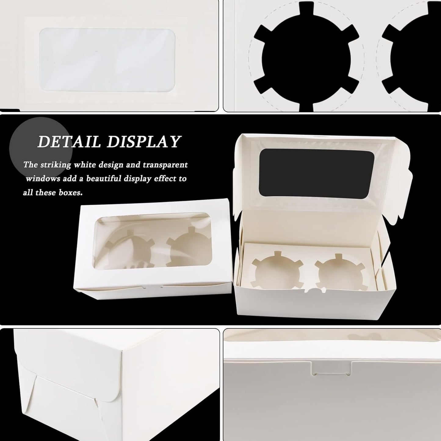 Cupcakedozen - With paper - 30 pieces - with 2 paper holders - Cupcake cases - Cake boxes - for birthday parties - Celebrations - Baking supplies - 16*9*7.5cm