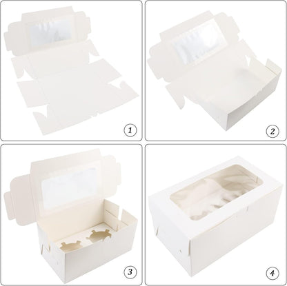 Cupcakedozen - With paper - 30 pieces - with 2 paper holders - Cupcake cases - Cake boxes - for birthday parties - Celebrations - Baking supplies - 16*9*7.5cm
