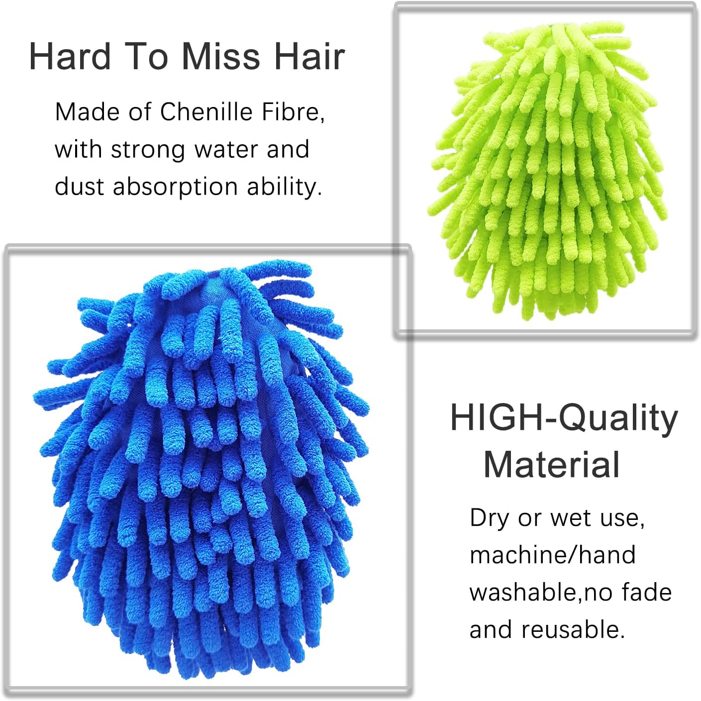 Cloth brush - Microfiber cloth - Hand-washable cloth - With 4 replaceable microfiber heads - Can be used wet and dry - Removable cleaning accessories - Suitable for office, car, windows, furniture and walls.