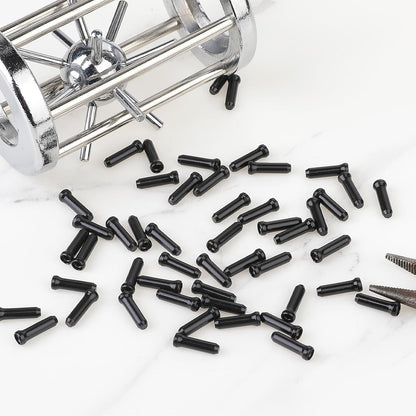 Bike Cable End Caps - 50 Pieces - Black - Bike Cable End Caps - Brake and Gear Cable Tips for Bikes.