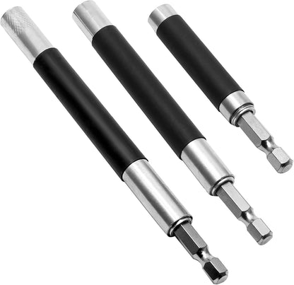 Biaungdo Magnetic Drill Bit Holder, 3 Pack Scalable Screw Drive Guide Self Retracting Sleeve, Mixed Length Extension Bar Adapter Prevent Screws Shaking (80 mm/120 mm/140 mm)