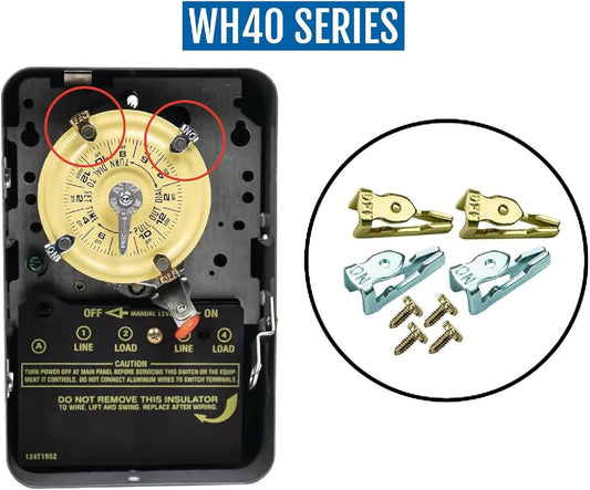 156T1978A Time Switch Tripper Kit for Intermatic T100 T7000 WH40 Series Timers, Includes 8 Metal Trippers (4 Silver ON / 4 Gold Off) and Set Screws