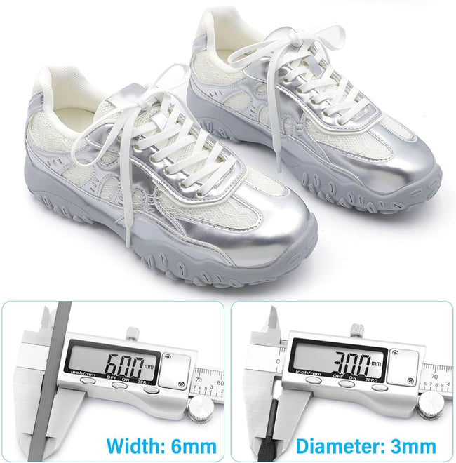 Thin lat Shoe Laces: Athletic Hollow Solid Color Shoelaces or Sneakers 1 Pair Main Image