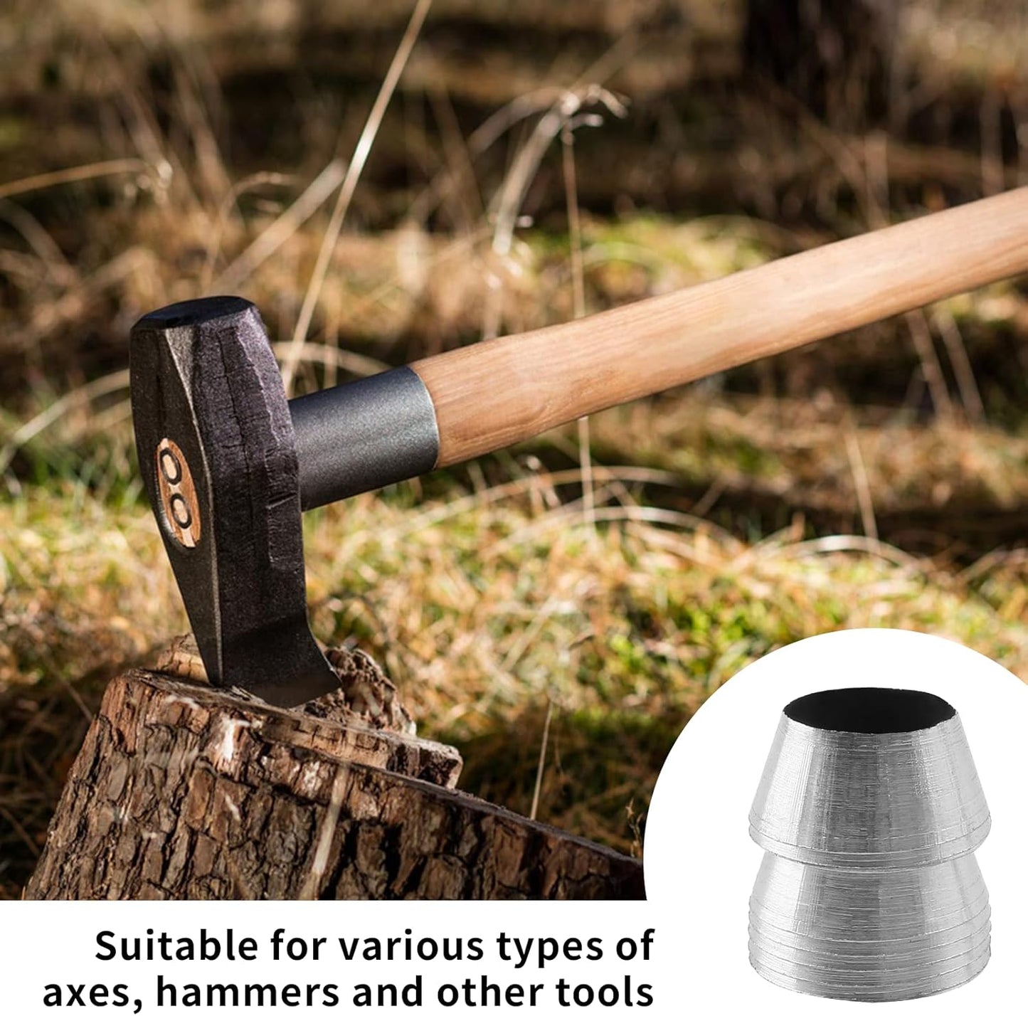 Biaungdo 7 Pc Safety Round Handle Wedges, Mauls Handle Kit for Hammer Axe Sledge (0.31", 0.39", 0.47", 0.55", 0.63", 0.71", 0.78")