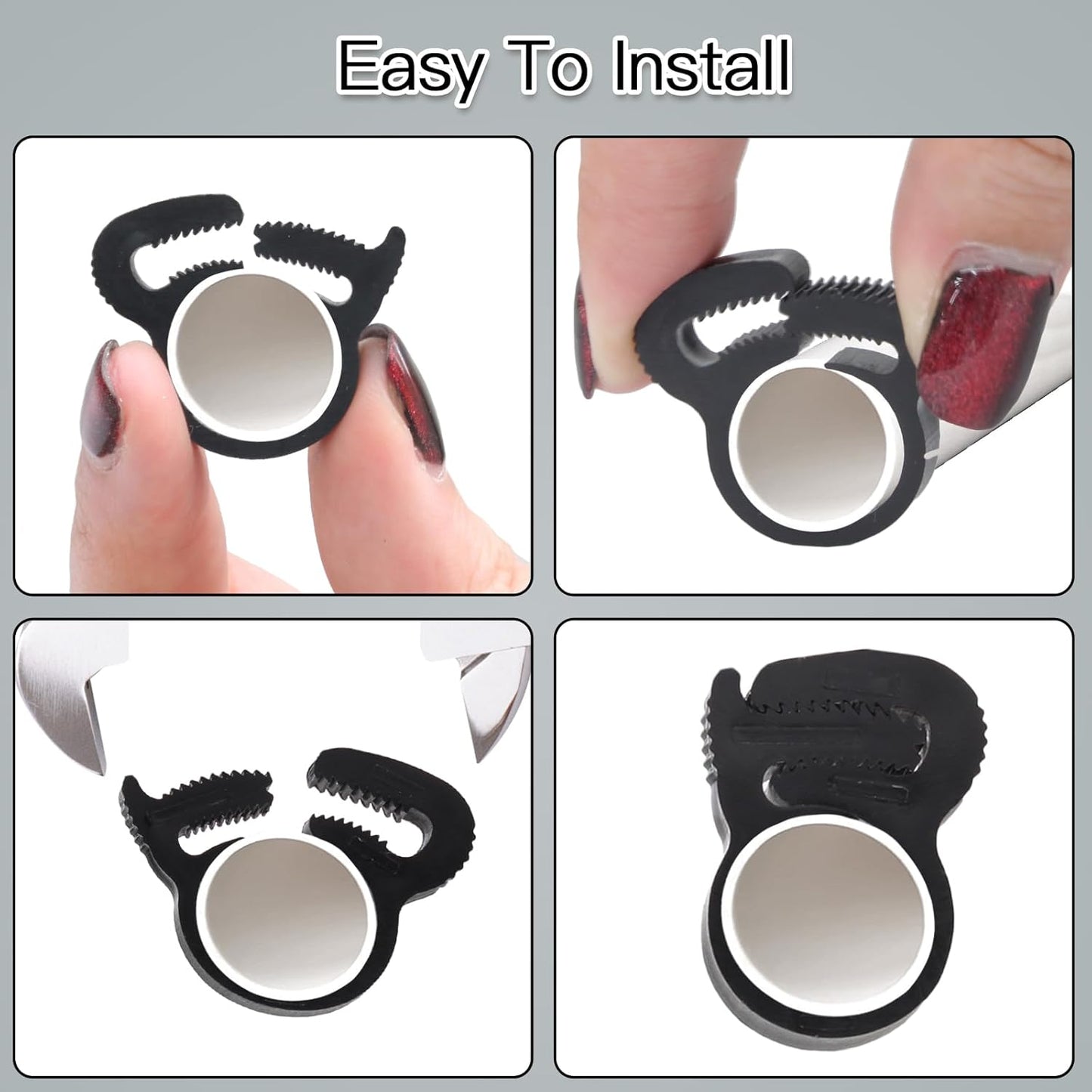 Biaungdo 20 Pack Black Double Gripping Nylon Hose Clamps, 12.3-13.3 mm Heavy Duty Snap Grip Plastic Clamps Adjustable Ratcheting Clamp