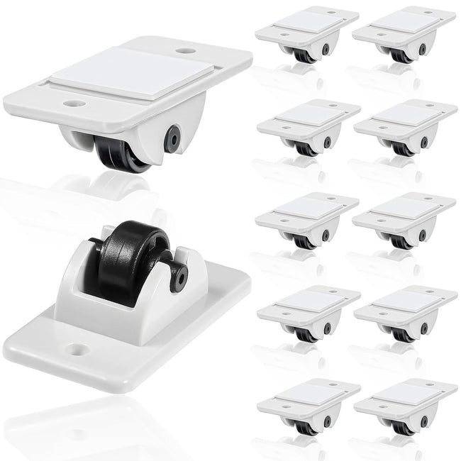24 Pcs Sel-Adhesive ixed Casters – Caster Wheels or urniture, Cart, Storage Bins & DIY Toy Boxes, No-Drill Mini Wheels or Easy Mobility Hover Image