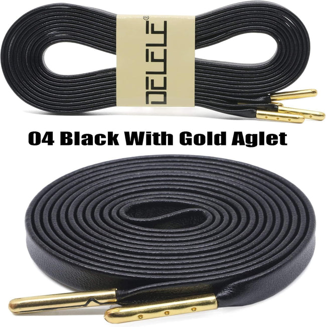lat PU Leather Laces: Waterproo Shoelaces or Sneakers Boot 2 Pair Main Image