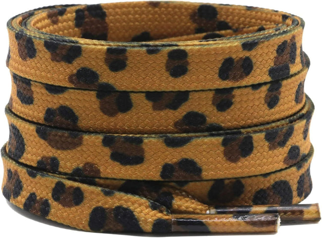 Animal Print lat Shoelaces: Colored Pattern Sneakers Shoe Laces 2 Pair Hover Image