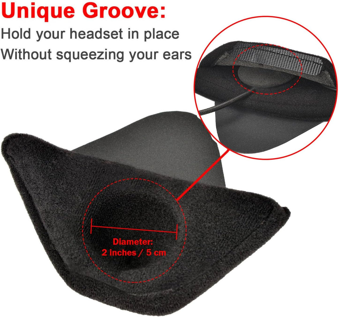 iGuerburn 2 Pair Half Helmet Ear Pads Speaker Pockets, Bluetooth Motorcycle Helmet Speakers Pouches 1/2 Helmet Accessories Ear Protection Reduce Wind Noise