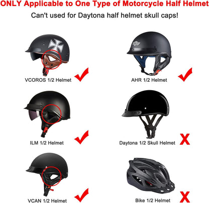 iGuerburn 2 Pair Half Helmet Ear Pads Speaker Pockets, Bluetooth Motorcycle Helmet Speakers Pouches 1/2 Helmet Accessories Ear Protection Reduce Wind Noise