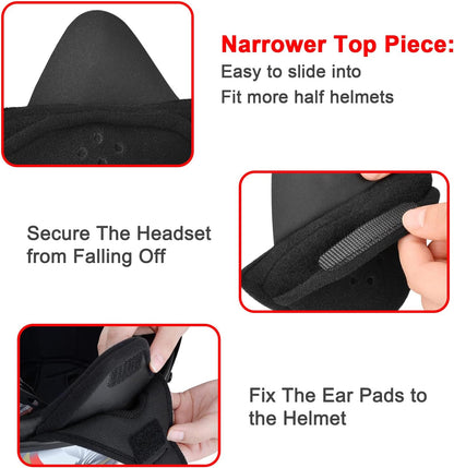 iGuerburn 2 Pair Half Helmet Ear Pads Speaker Pockets, Bluetooth Motorcycle Helmet Speakers Pouches 1/2 Helmet Accessories Ear Protection Reduce Wind Noise