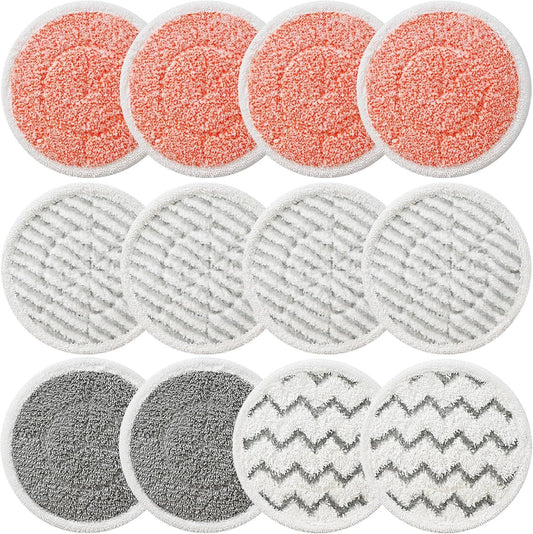 12 Pack Upgraded Replacement Steam Mop Pads or Shark S8201 S7001 S8001 S7201 S7000AMZ S7000 S7005 S7020 S7001C Steam Mop,Steam & Scrub All-in-One Scrubbing and Sanitizing,Dirt Grip Scrub Washable Pad