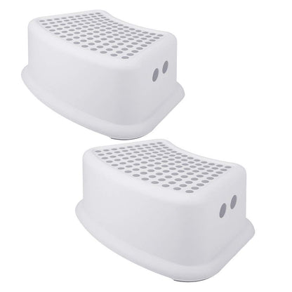 Step Stool or Kids (2 Pack), Toddlers Stool or Potty Training, Bathroom, Kitchen, Bedroom, Toy Room and Living Room. Toilet Stools with Sot Anti-Slip Grips or Saety, Stackable (Grey)