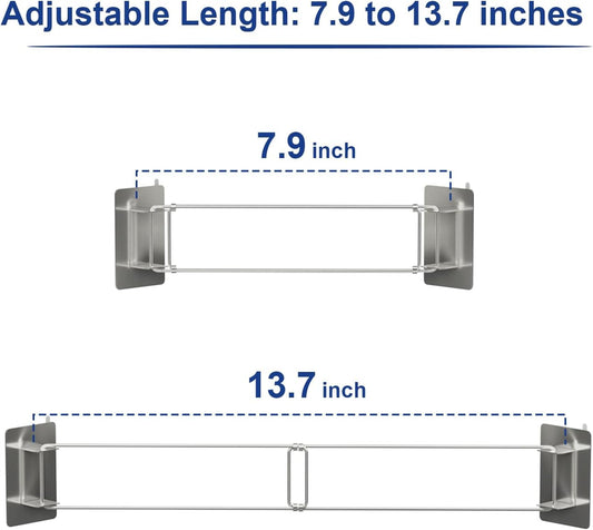 Safoner RV Shower Corner Storage Bar- Adjustable Stainless Steel Rod for Corner Shelves in Camper, Length 7.9-13.7 inches- RV Bathroom Organization Must Have Accessories (2 Pack