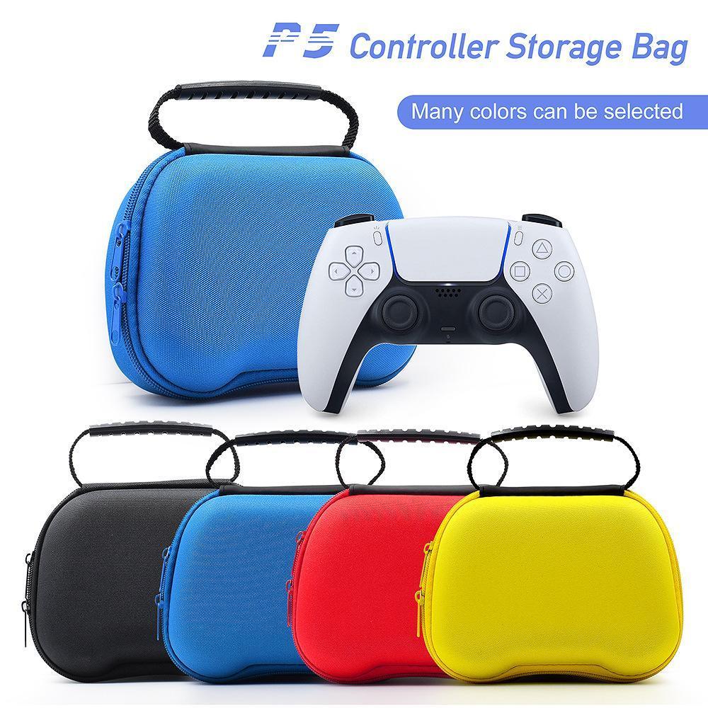 Gaming Controller Travel Carrying Case Compatible with Playstation 5 Wireless Controllers. Protective Storage Holder Bag Cover for PS5 Console (Box Only)-Red