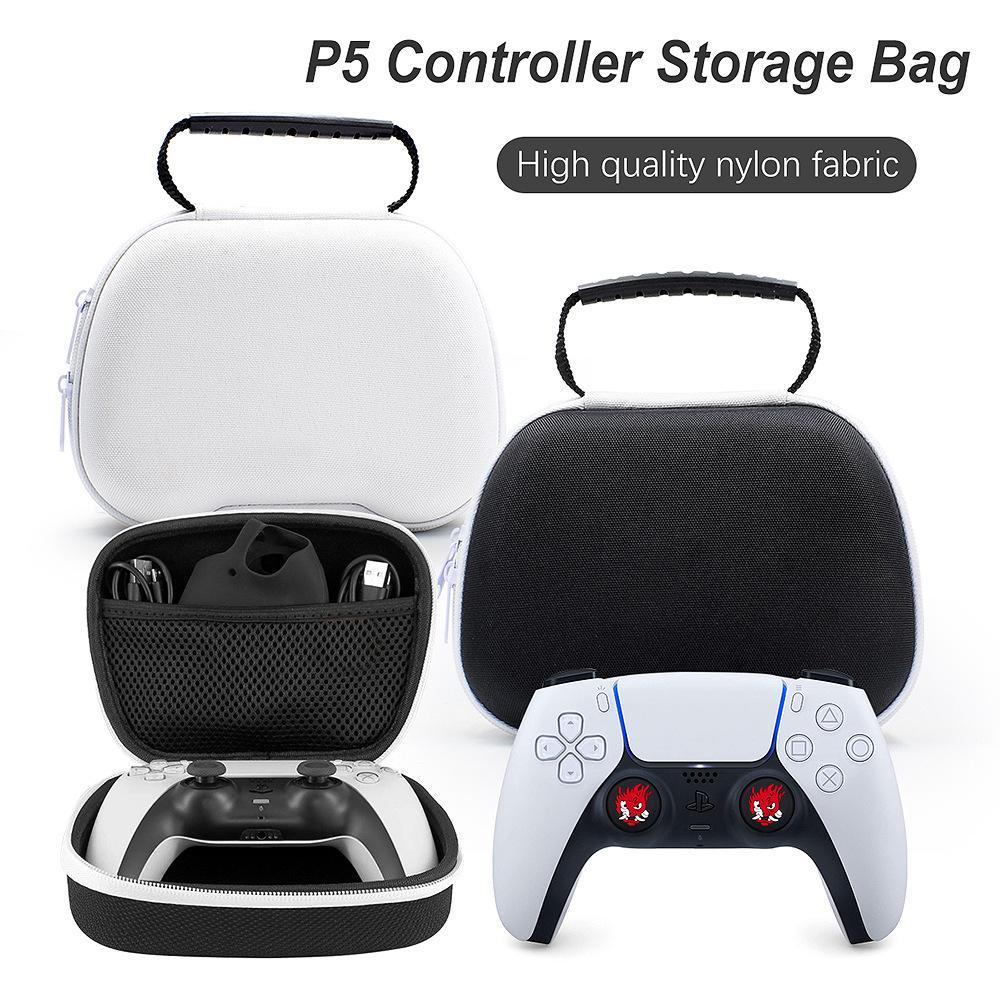 Gaming Controller Travel Carrying Case Compatible with Playstation 5 Wireless Controllers. Protective Storage Holder Bag Cover for PS5 Console (Box Only)-Red