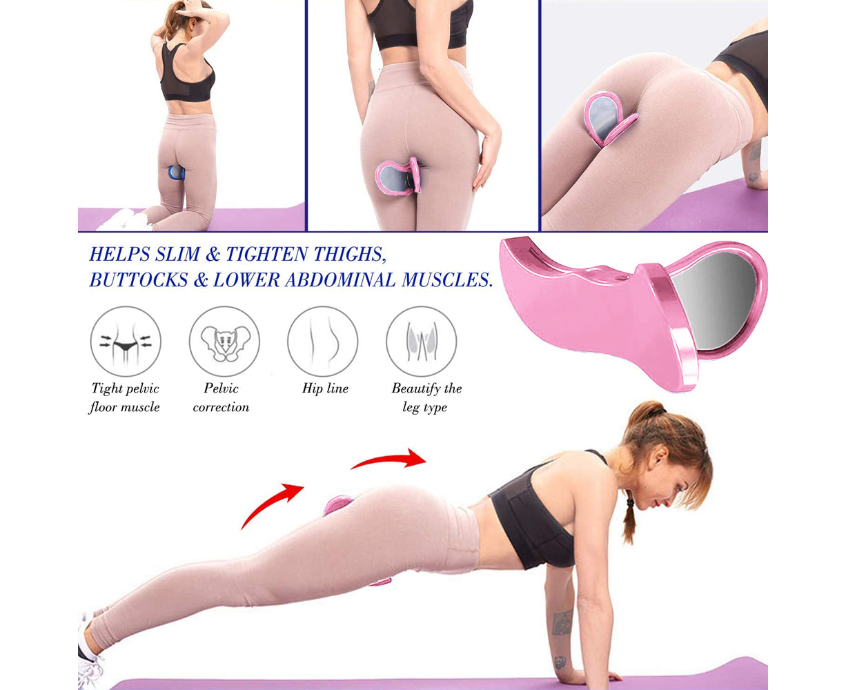 Pelvis Floor Muscle Medial Exerciser Hip Muscle&Inner Thigh Trainer Correction Beautiful Buttocks for Women - Pink