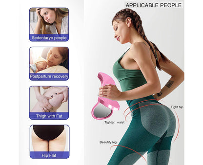 Pelvis Floor Muscle Medial Exerciser Hip Muscle&Inner Thigh Trainer Correction Beautiful Buttocks for Women - Pink