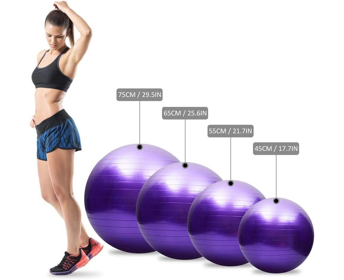 Yoga ball, anti-burst, thickened, stability, balance ball, pilates, barre, physiotherapy, exercise ball, gift, air pump