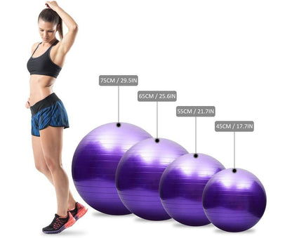 Yoga ball, anti-burst, thickened, stability, balance ball, pilates, barre, physiotherapy, exercise ball, gift, air pump