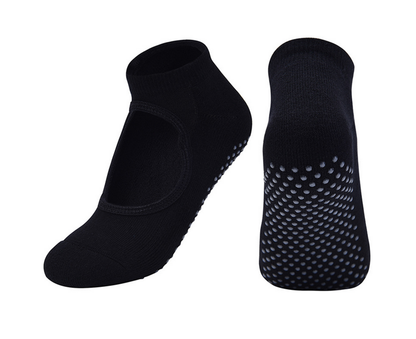 3 Pack Non Slip Grip Yoga Socks for Pilates, Barre, Home-Black
