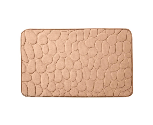 Floor Rugs Easy Clean Water Absorbent Solid Color Anti-slip Entrance Door Bath Mat for Home-Camel 50*80cm