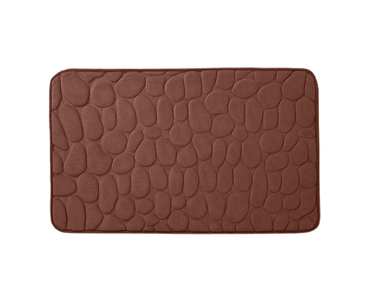 Floor Rugs Easy Clean Water Absorbent Solid Color Anti-slip Entrance Door Bath Mat for Home-Coffee 50*80cm