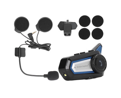 BT31 Motorcycle Bluetooth Helmet Headset Wireless Hands Free Stereo Waterproof Noise Cancelling Headset with Flashlight