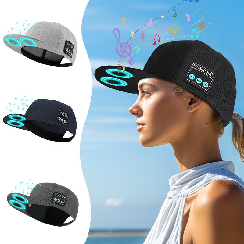Black Wireless Bluetooth Hat - Sports Cap with Dual Speakers, Bluetooth 5.4,Outdoor Music Hat for Running,Jogging,and Sports