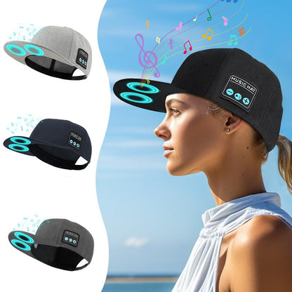 Black Wireless Bluetooth Hat - Sports Cap with Dual Speakers, Bluetooth 5.4,Outdoor Music Hat for Running,Jogging,and Sports