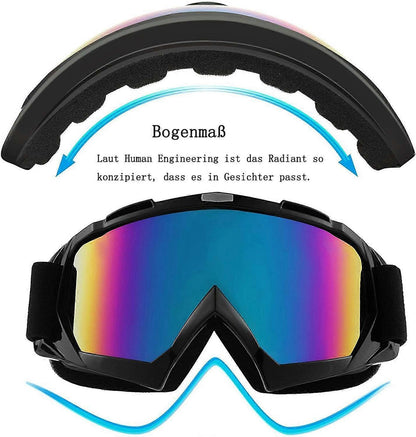 Motorcycle Goggles Ski Goggles UV Anti-fog Goggles with Double Foam Padding for Outdoor Activities Skiing Cycling Snowboarding
