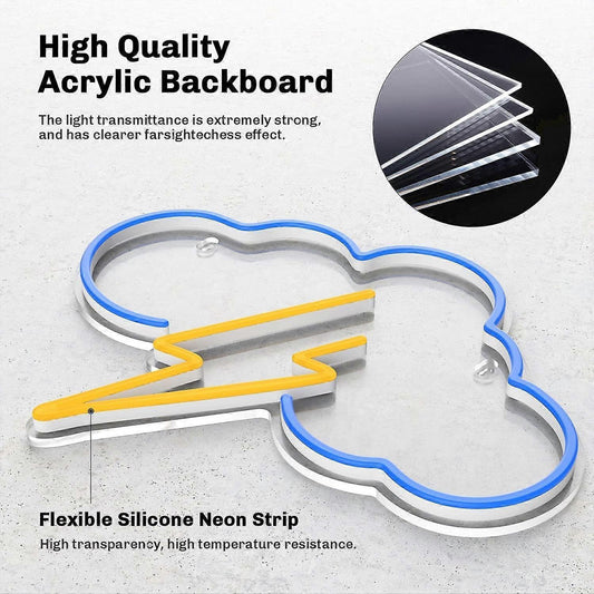 Neon Sign Acrylic Cloud Neon Battery or USB Powered Neon LED Wall Decor Neon Sign for Bedroom